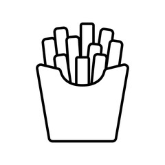 French fries outline vector icon. Linear style sign for food mobile concept and web design. Logo French fries illustration. Single high quality symbol.