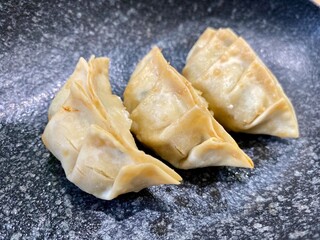 Fried dumplings gyoza on a plate