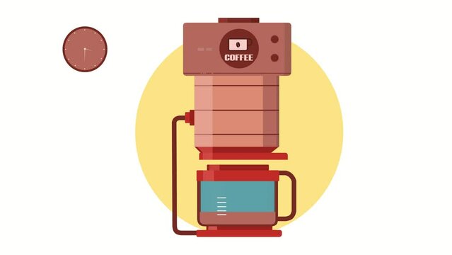 A red coffee machine with coffee