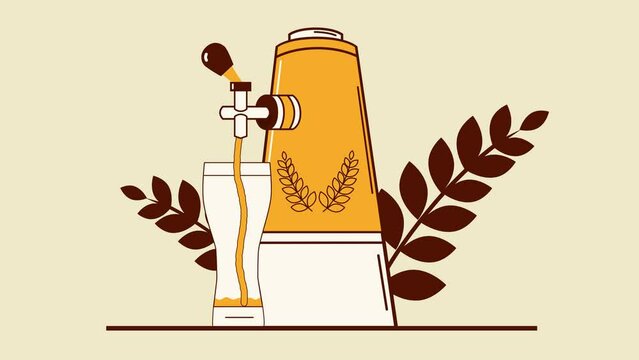 Pouring beer from a beer machine