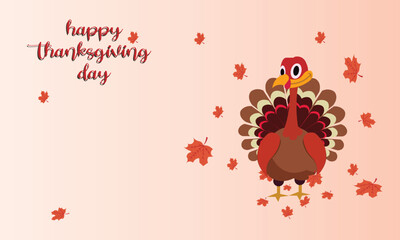 happy thanksgiving day with turkey