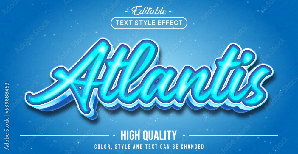 Aufkleber editable text style effect - atlantis text style theme.