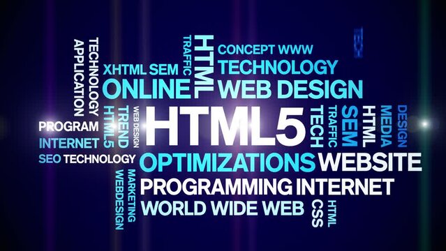 HTML5 animated tag word cloud;text design animation kinetic typography seamless loop.