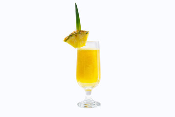 Glass cup with pineapple juice