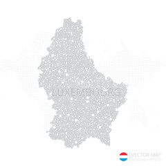 Luxembourg grey map isolated on white background with abstract mesh line and point scales. Vector illustration eps 10	