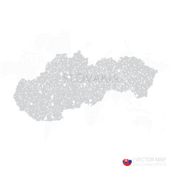 Slovakia grey map isolated on white background with abstract mesh line and point scales. Vector illustration eps 10	