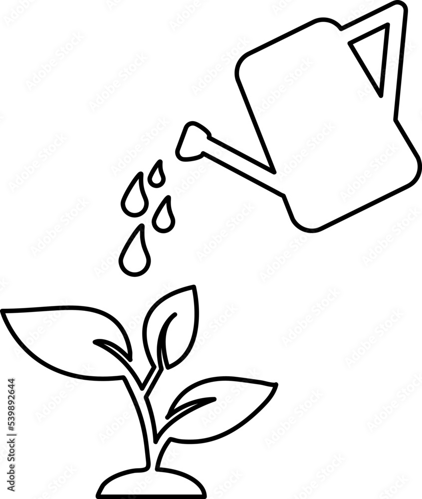 Poster watering can icon vector symbol template on white background..eps