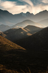 sunset over the mountains