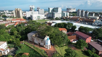 Malacca, Malaysia - October 16, 2022: The Historical Landmark Buildings and Tourist Attractions of Malacca