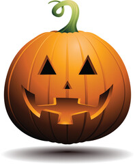 Helloween pumpkin, triangle eyes smile. Autumn vacation. Eps10 vector illustration