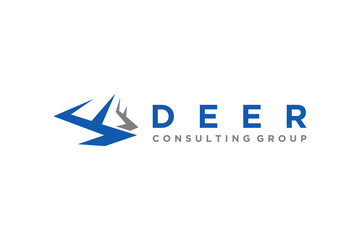 Deer horn logo animal head antler stag icon symbol modern simple minimalist business icon symbol