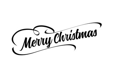 merry christmas hand lettering inscription to winter holiday design