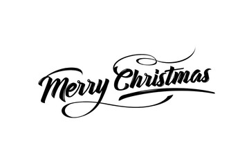 merry christmas hand lettering inscription to winter holiday design