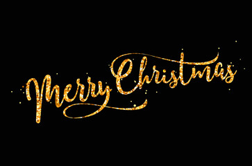merry christmas hand lettering inscription to winter holiday design