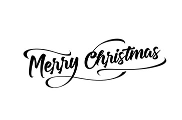 merry christmas hand lettering inscription to winter holiday design