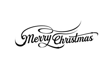 merry christmas hand lettering inscription to winter holiday design