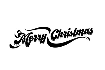 merry christmas hand lettering inscription to winter holiday design