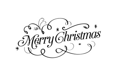 merry christmas hand lettering inscription to winter holiday design