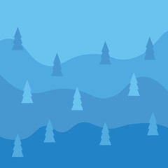 Obraz premium Abstract winter background with fir trees