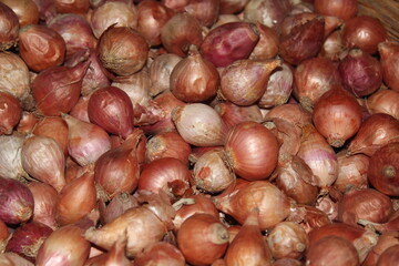 Obraz premium Full Frame Shot Of red Onions. Fresh red onions as a background.