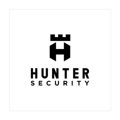 Heraldic Letter H monogram. Elegant minimal logo design. Letter H, Crown, Shield.