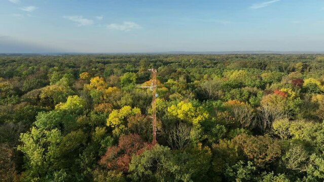 Science station forest weather meteorology monitoring measurements eddy covariance systems, scientist work man consist anemometer scientific tower research, pyranometer measuring solar irradiance