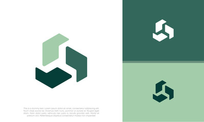 Abstract artificial intelligence logo. Innovative high tech logo template. Smart computer. machine learning. Cognitive logo. Technology Logo.