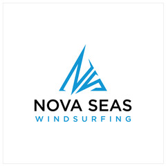 NS Modern Letter Logo Design with Triangle Logo Design