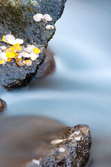 Silky water by the rocks