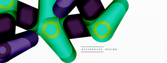 Trendy creative minimalist geometric background. Abstract round shapes composition for wallpaper, banner, background or landing