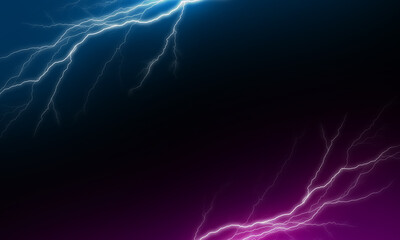 Lightning collision red and blue background, versus banner.