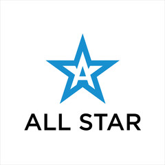 Star with A Letter Logo Design Template