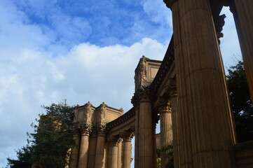 Crescent of gated columns at the Palace of Fine Arts in San Francisco. 