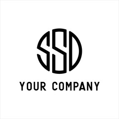 SSD letter logo design inspiration