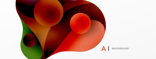 Flowing geometric shapes minimalist abstract background. Round shapes and circles. Wallpaper for concept of AI technology, blockchain, communication, 5G, science, business