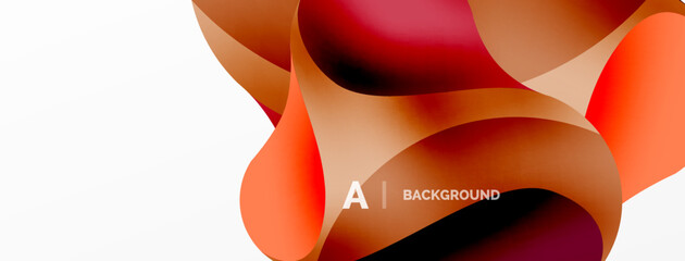 Flowing geometric shapes minimalist abstract background. Round shapes and circles. Wallpaper for concept of AI technology, blockchain, communication, 5G, science, business