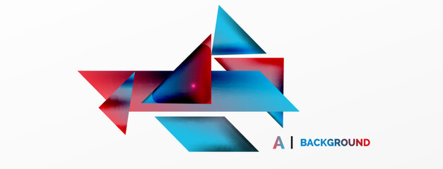 Dynamic 3d geometric abstract background. Triangles and other simple forms composition. Vector Illustration For Wallpaper, Banner, Background, Card, Book Illustration, landing page