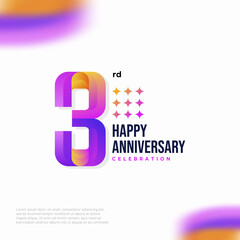 3 Year Anniversary Icon Vector Template Design Illustration