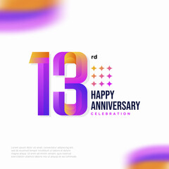 13 Year Anniversary Icon Vector Template Design Illustration
