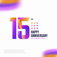 15 Year Anniversary Icon Vector Template Design Illustration