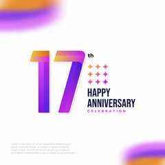 17 Year Anniversary Icon Vector Template Design Illustration