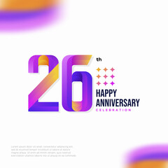 26 Year Anniversary Icon Vector Template Design Illustration