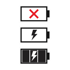mobile phone battery charge indicator horizontal style icons, object, vector illustrator