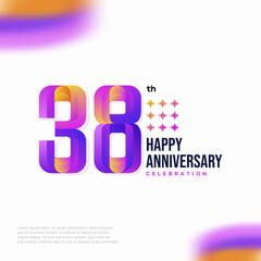 38 Year Anniversary Icon Vector Template Design Illustration