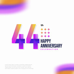Number 44 logo icon design, 44 birthday logo number, anniversary 44