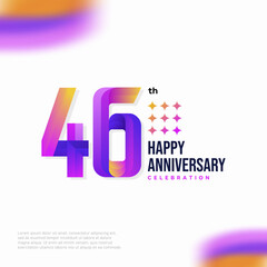 Number 46 logo icon design, 46 birthday logo number, anniversary 46