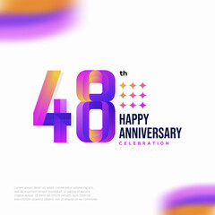 Number 48 logo icon design, 48 birthday logo number, anniversary 48