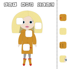 Developing activity for children - find the difference. Logic game for children. Find an extra girls