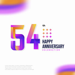 Number 54 logo icon design, 54 birthday logo number, anniversary 54
