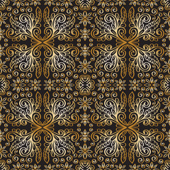 Hand drawn vintage floral pattern background